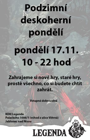 Pondělní sváteční hraní 17.11.2025